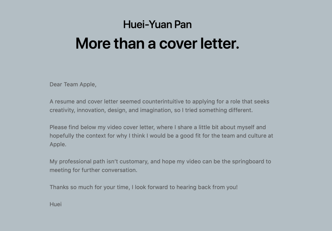 Apple More than a Cover Letter